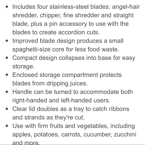 Williams Sonoma - Paderno Spiralizer 4-Blade - Picture 10 of 12